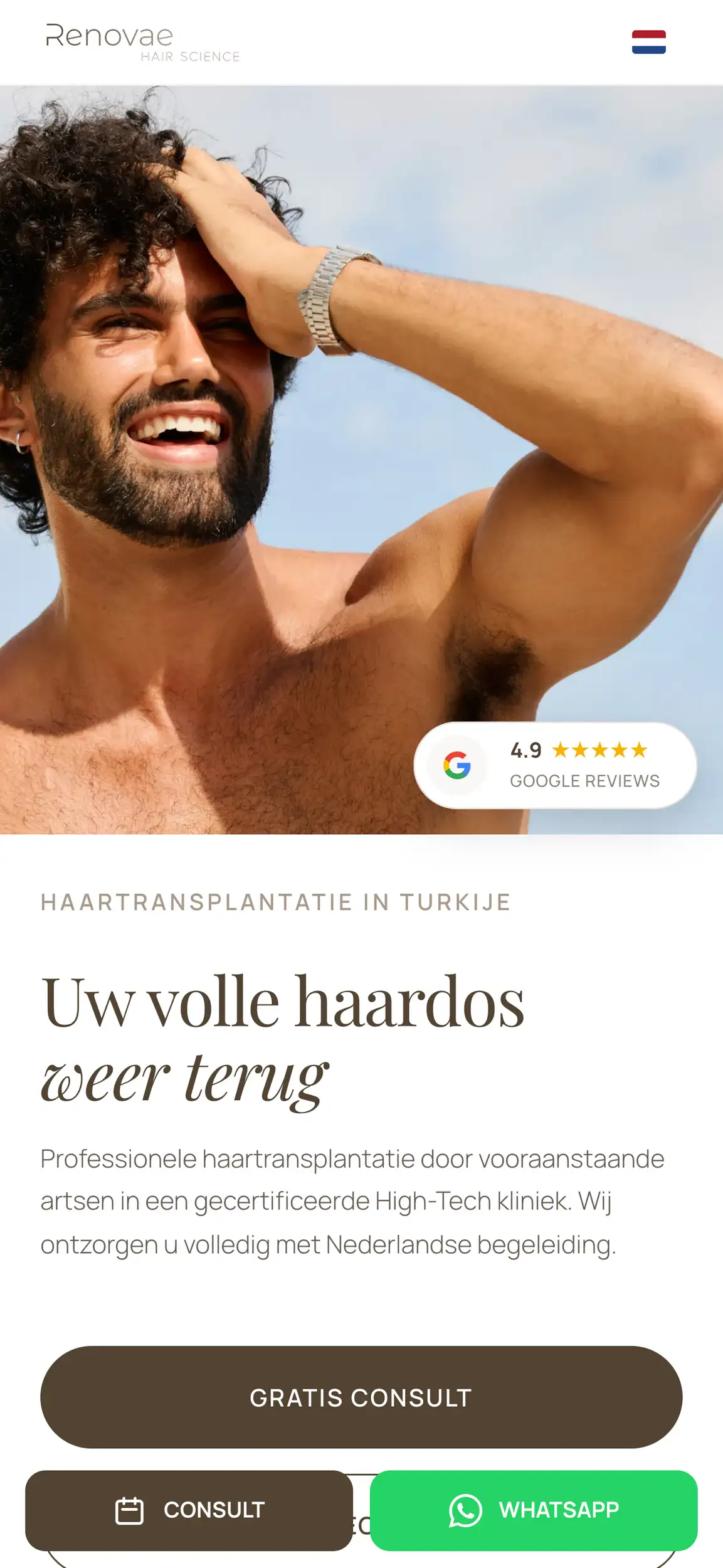 Renovae Hair salon website, een recente websitecase van Areza