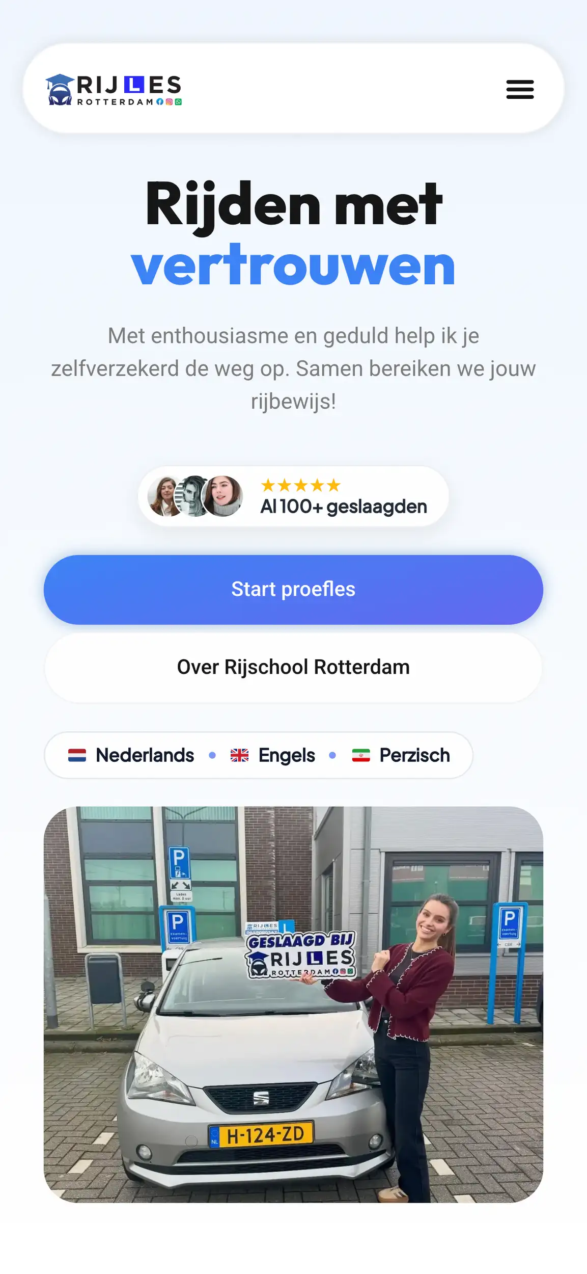 Rijles Rotterdam rijschoolwebsite, een recente websitecase van Areza